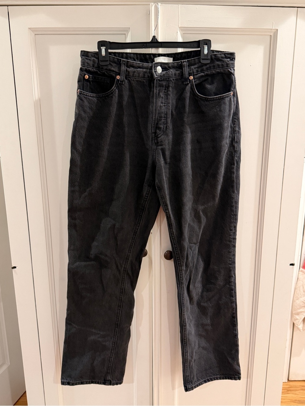 H&M Black Straight-Leg Jeans